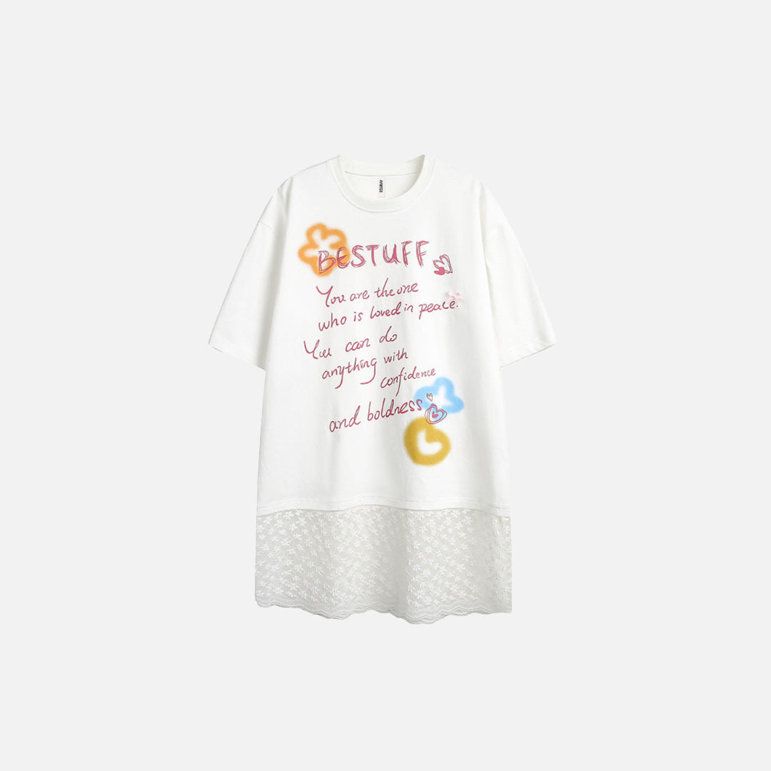 手書き風アメリカンレター カジュアル半袖Tシャツ