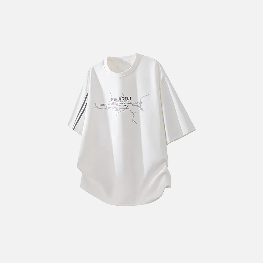 Splicing Printed Casual Short Sleeve T-Shirt
