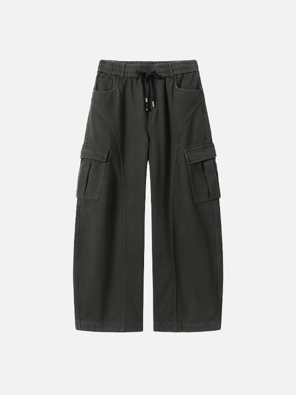 Streetwear Trendy Fleece-Lined Cargo Sweatpants