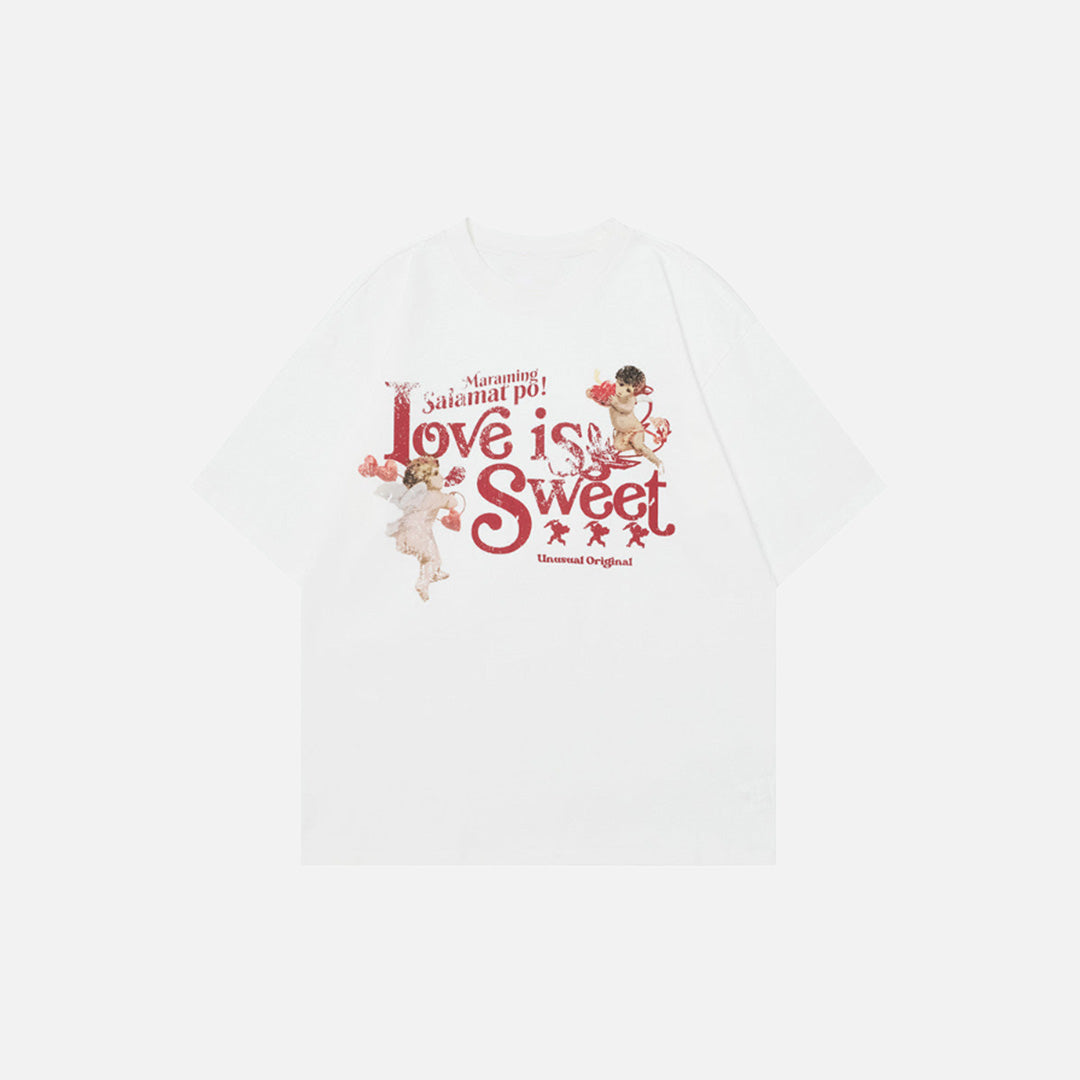 T-shirt imprimé lettres d'ange style américain