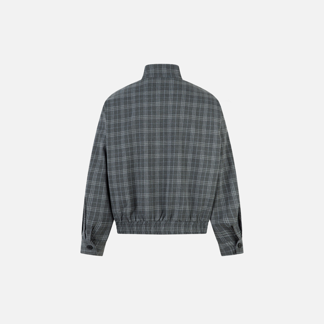 Vintage Plaid Two Way To Wear Zipper Jacket