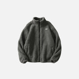 Einfarbige flauschige Jacke