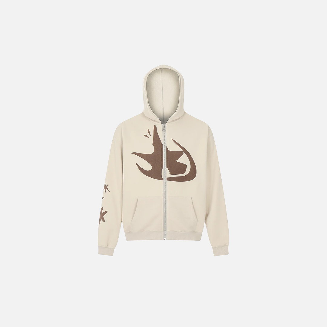 Streetwear Cozy Star Print Oversized Hooded Sweatshirt
