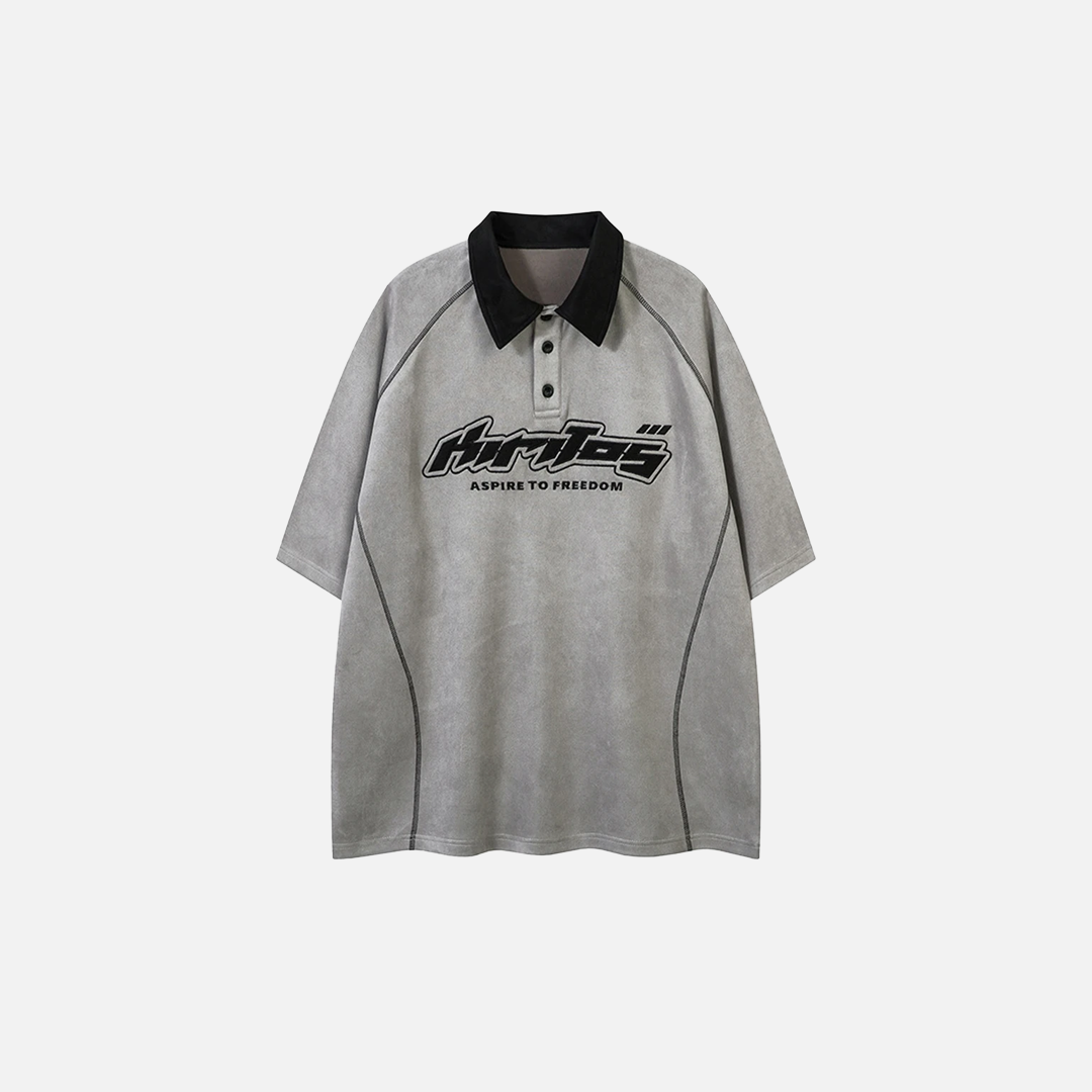 Suede Embroidered Loose Casual T-Shirt