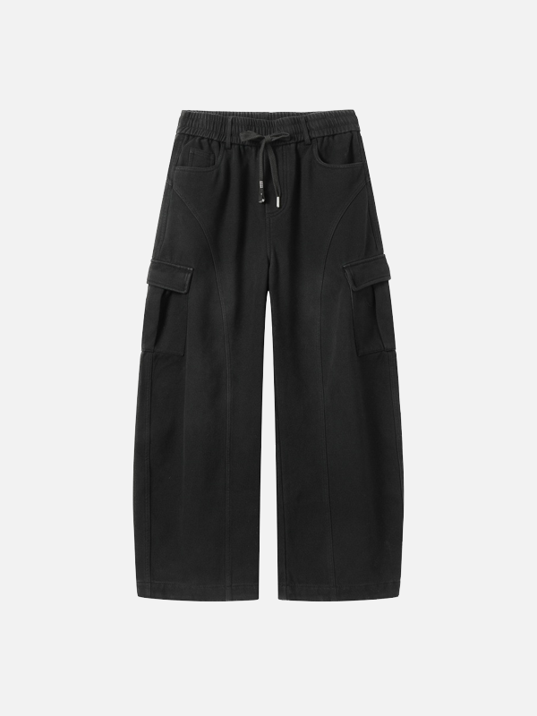 Streetwear Trendy Fleece-Lined Cargo Sweatpants