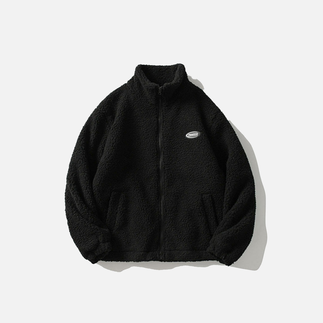 Solid Color Fuzzy Jacket