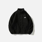 Einfarbige flauschige Jacke
