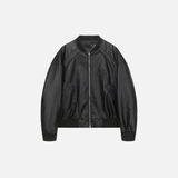 2000s Style Punk O-Neck Baseball Pu Leather Jacket