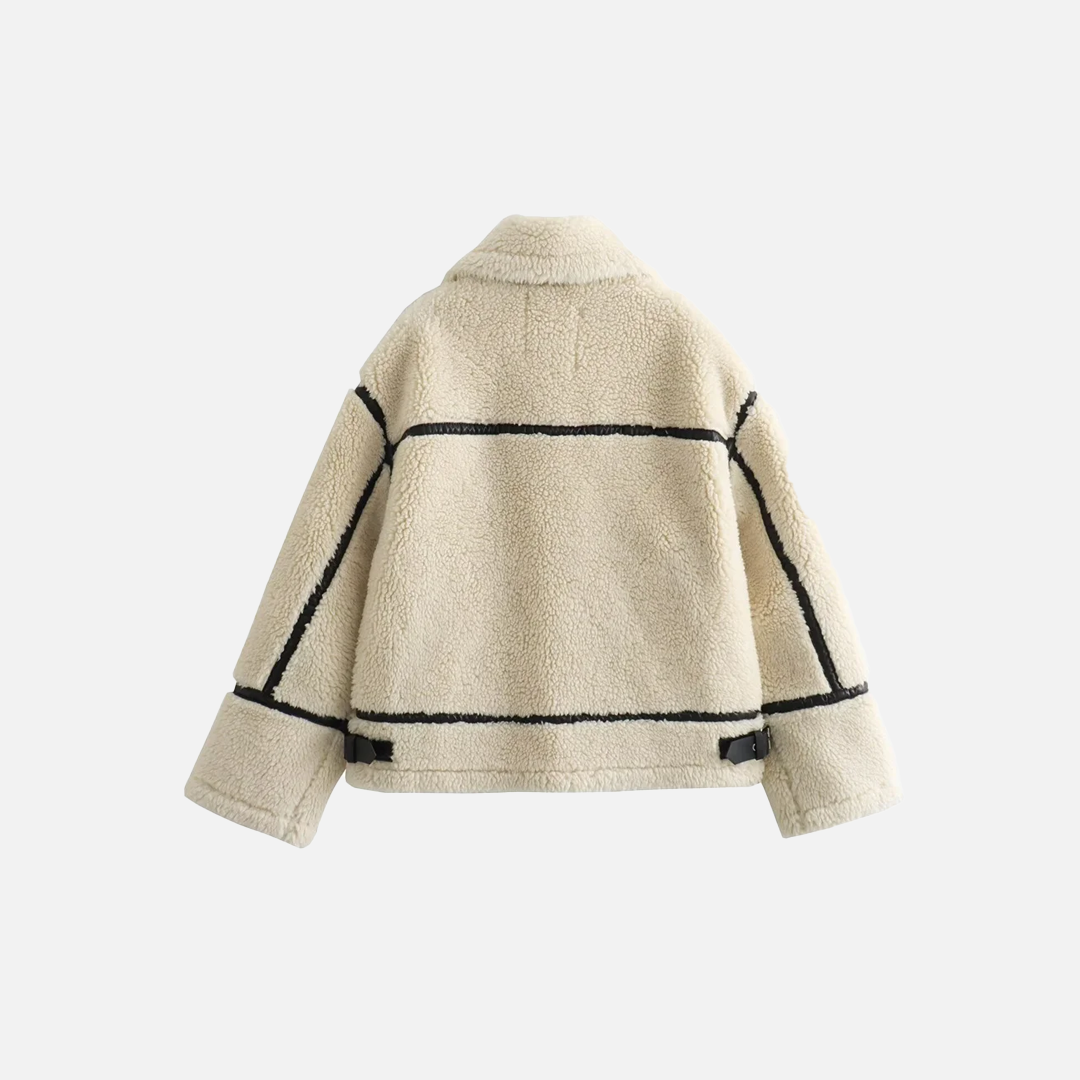 European Style Artificial Faux Fur Motorcycle Jacket