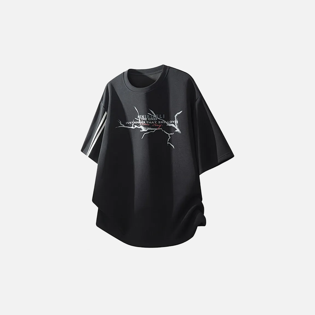 Splicing Printed Casual Short Sleeve T-Shirt