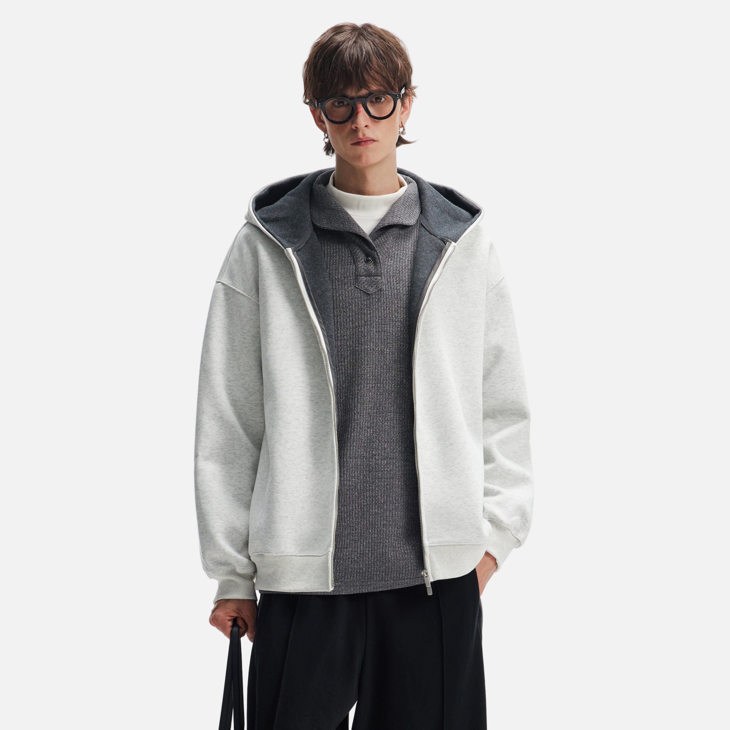 Streetwear Double Zipper Hooded Sweatshirt
