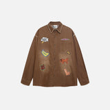 Chemise en jean brodée style hip-hop respirante