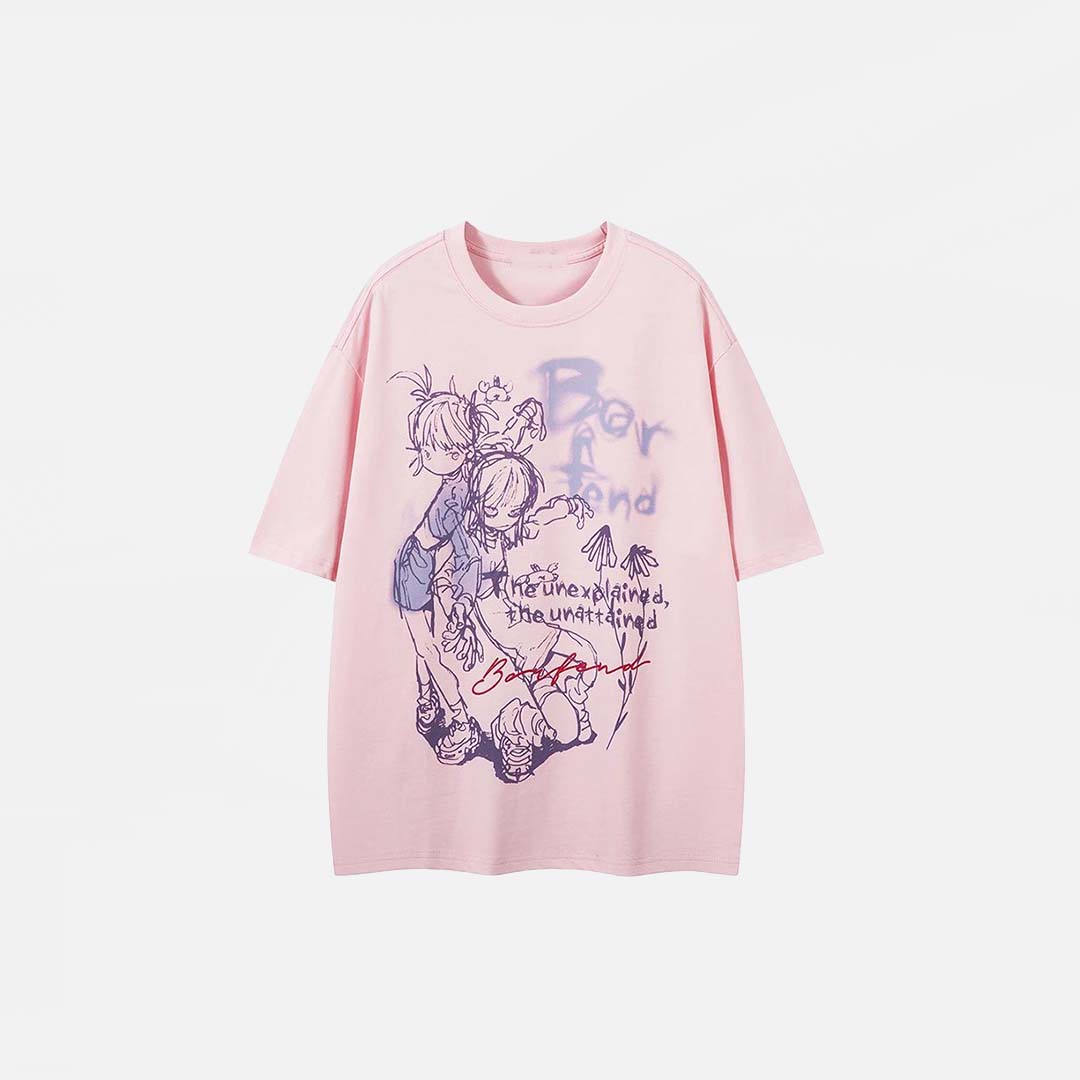 T-shirt graphique hipster jumeau