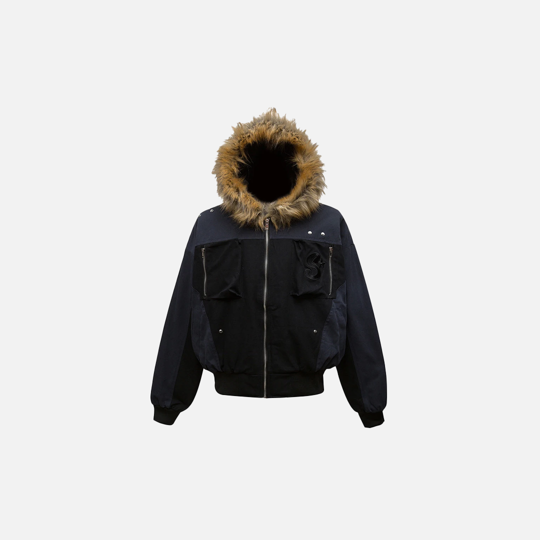 Winter Thick Fox Fur Collar Parkas Windbreaker Jacket