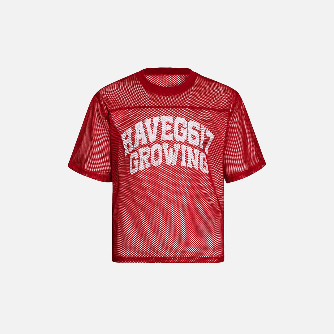 Translucent Mesh Printed Casual Sports T-Shirt