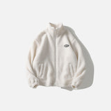 Einfarbige flauschige Jacke