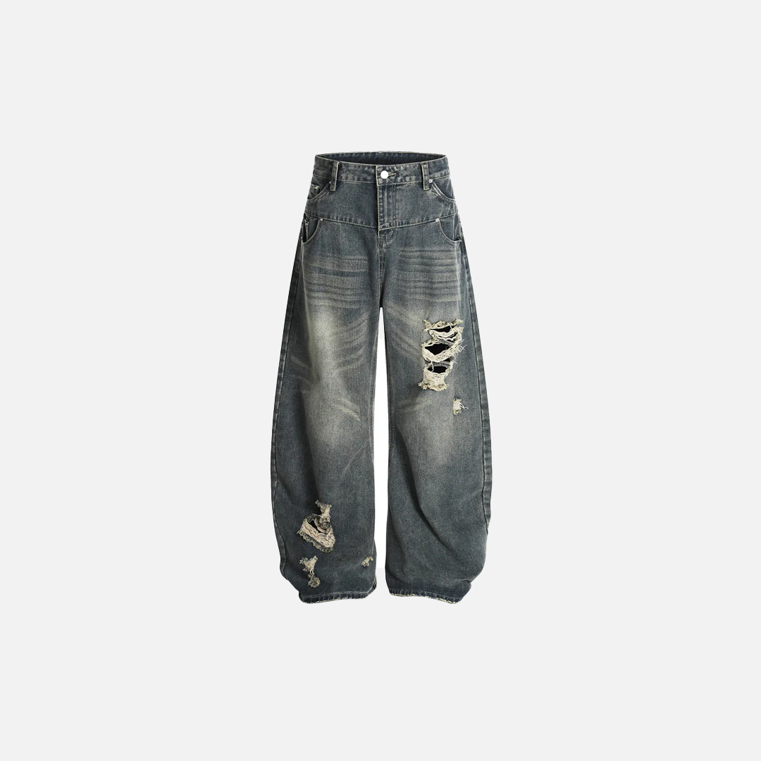 Y2K Vintage Distressed Ripped Wide Leg Jeans