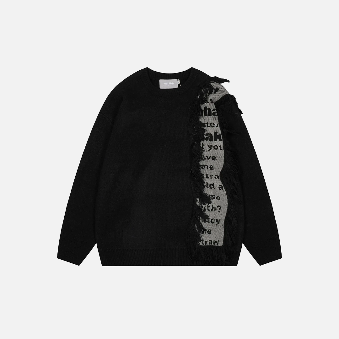 Pull en maille patchwork délavé Y2K facile d'entretien