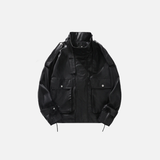 Streetwear High Collar Motorcycle Leather Jacket