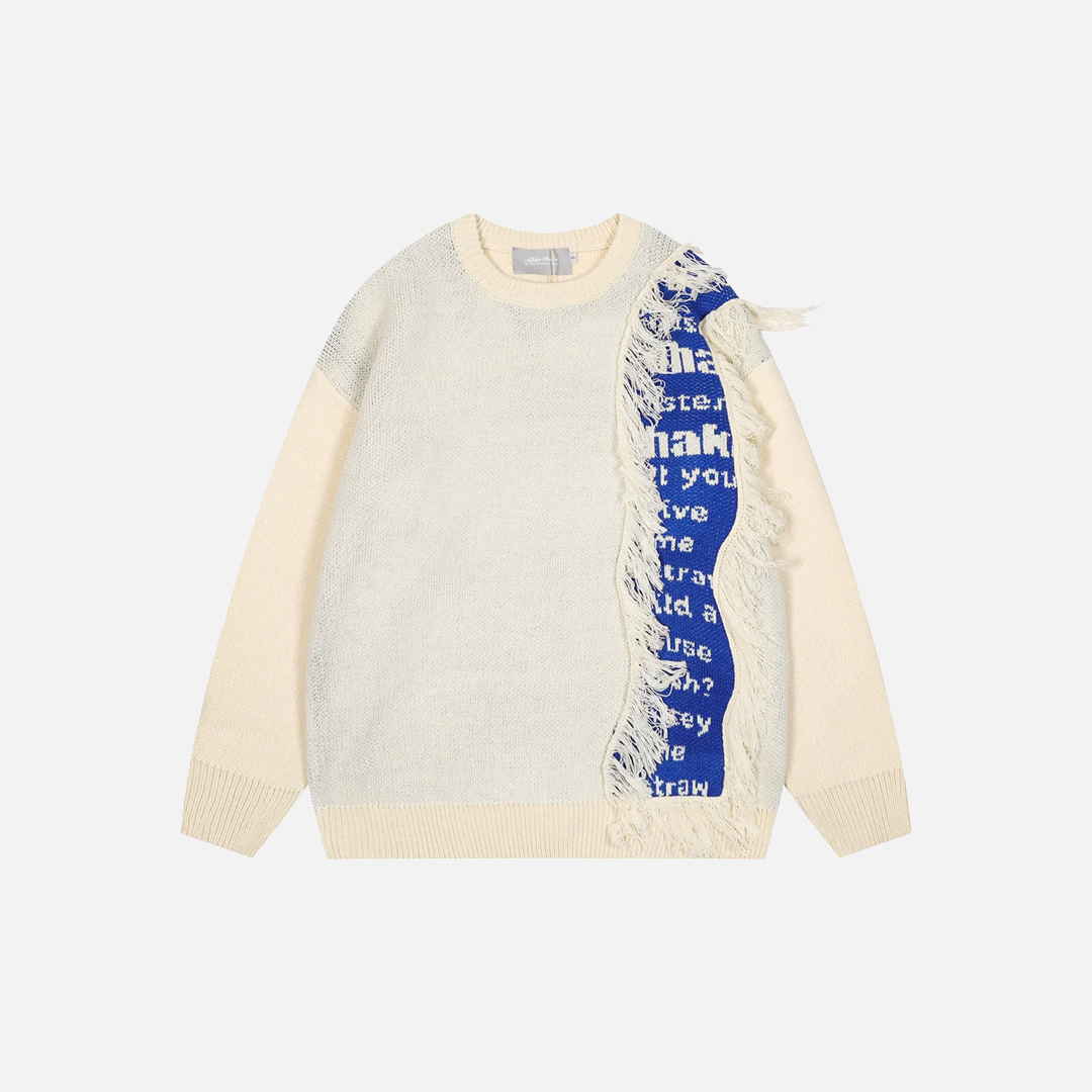 Pull en maille patchwork délavé Y2K facile d'entretien