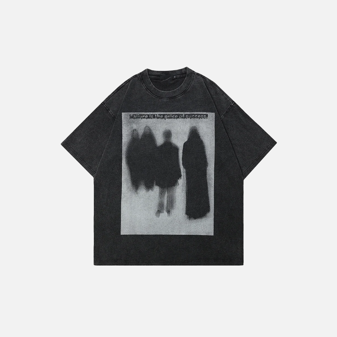 ゴシック ウォッシュドブラック ヒップホップ 半袖Tシャツ