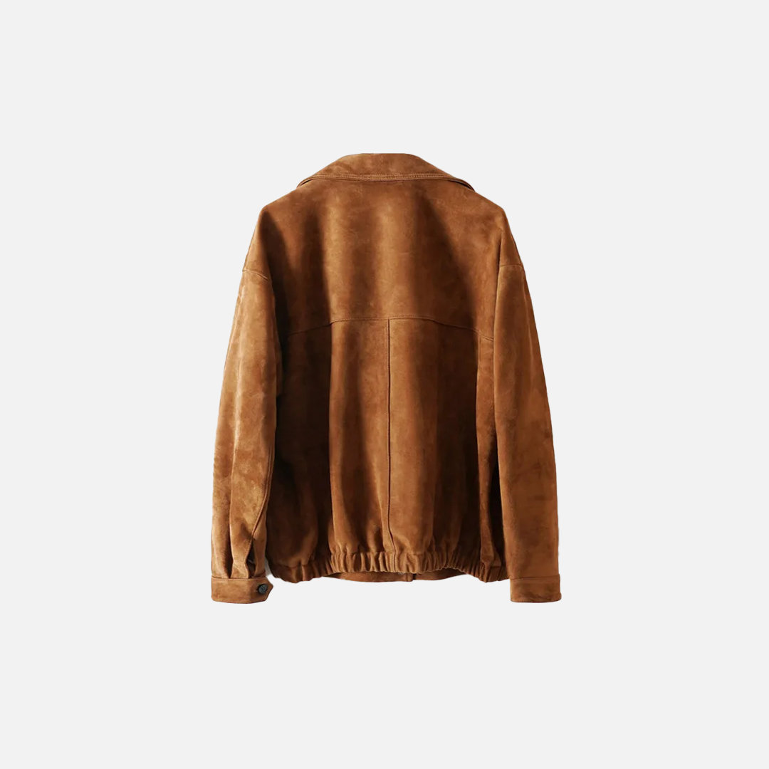 Luxuriöse Oversize-Jacke aus echtem Wildleder