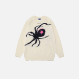 Pull noir à étoiles d'araignée, pull gothique punk