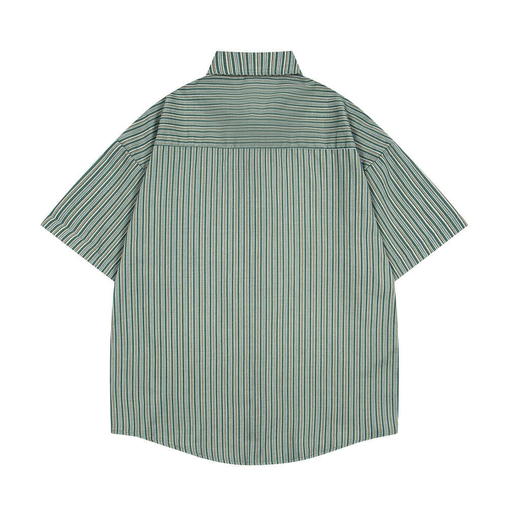 Chemise décontractée à rayures verticales amples 