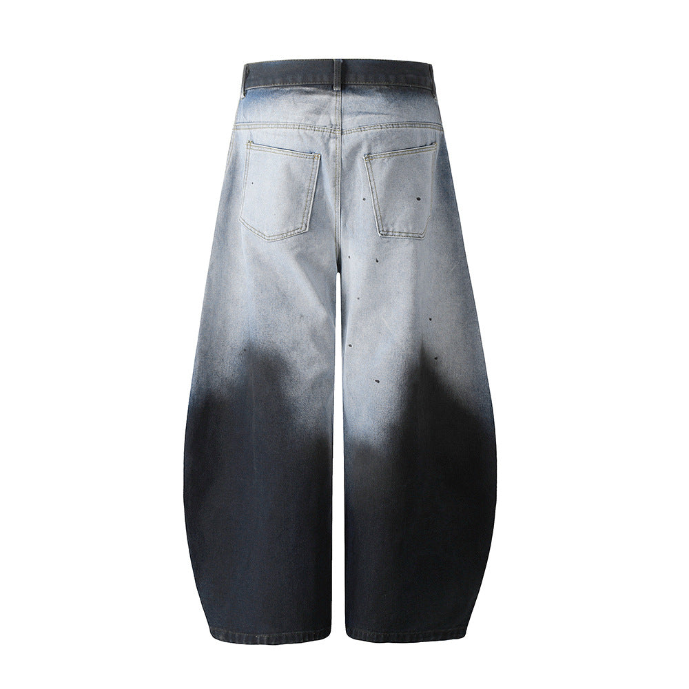 Jean plissé tie-dye dégradé audacieux