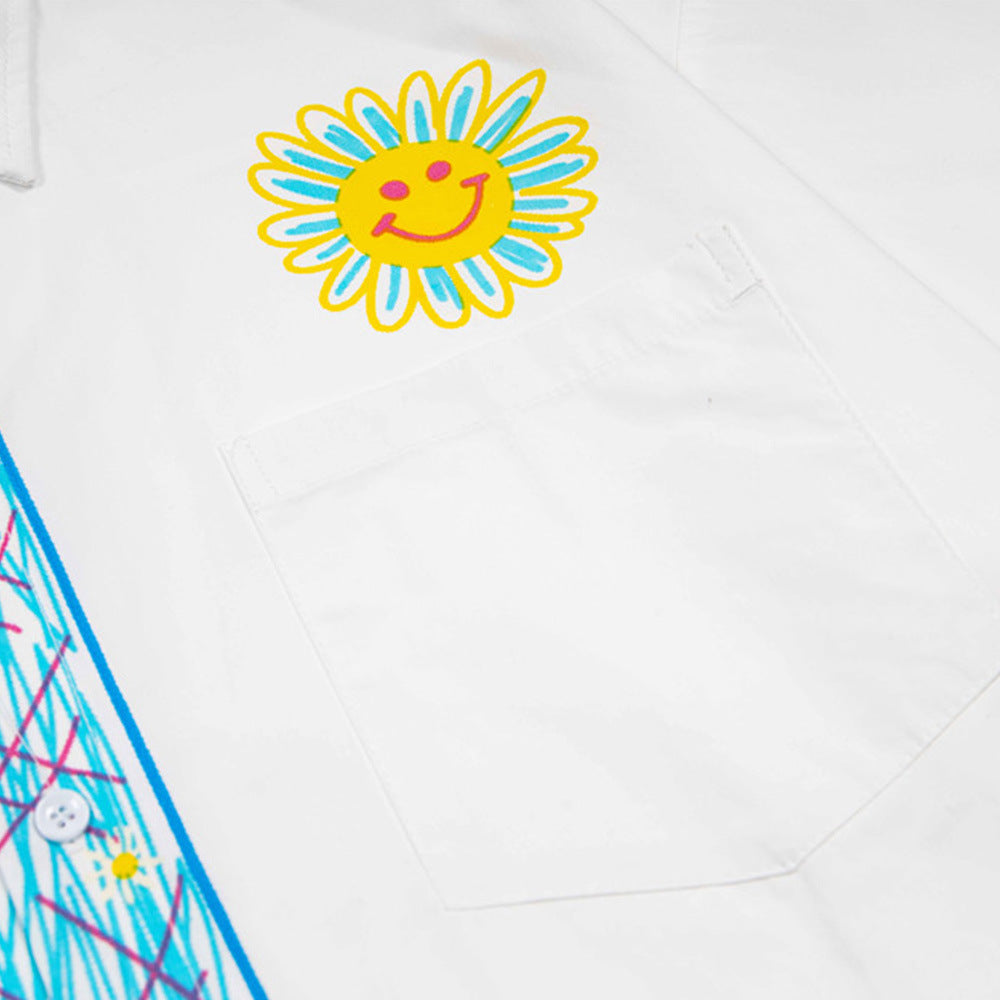 Hand Painted Graffiti Tie Summer Shirt