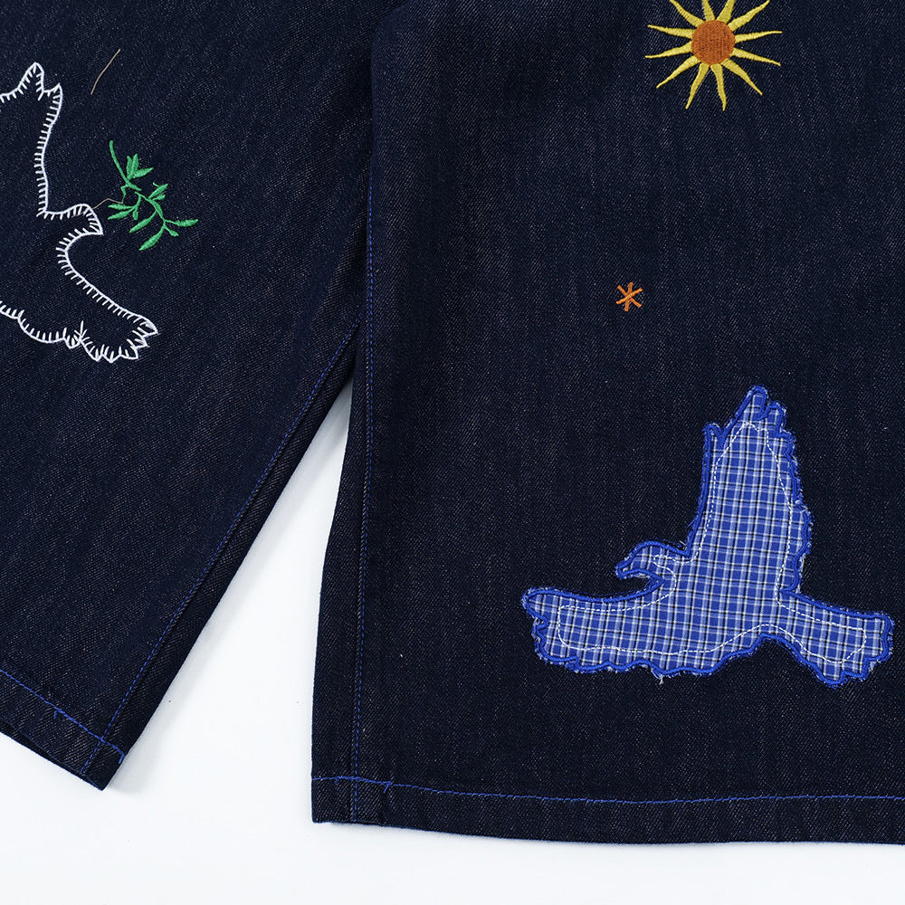 Plaid Contrast Pocket Tooling Shorts