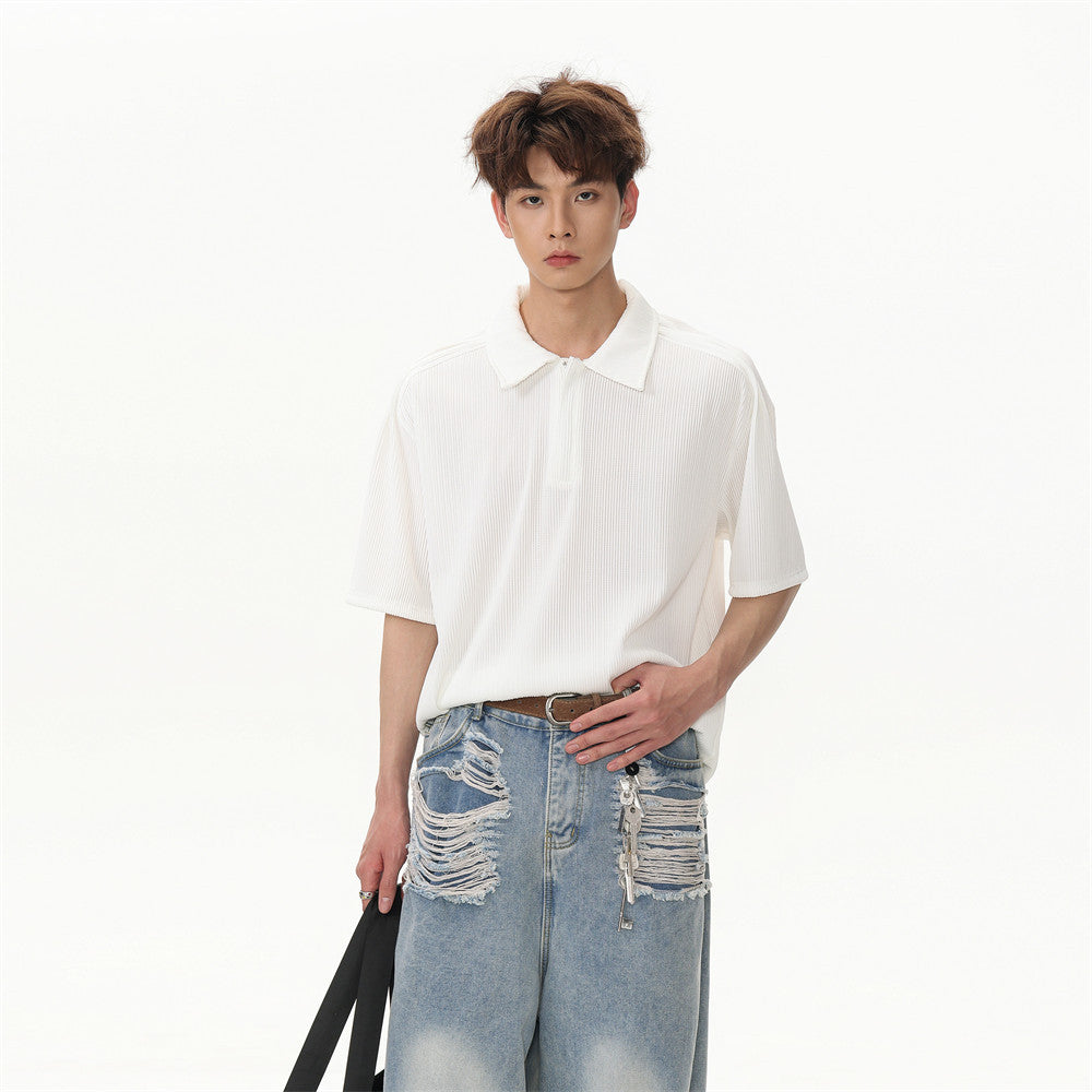 Solid Color European Polo T-Shirt