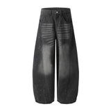 Weite Jeans mit Tintenmuster