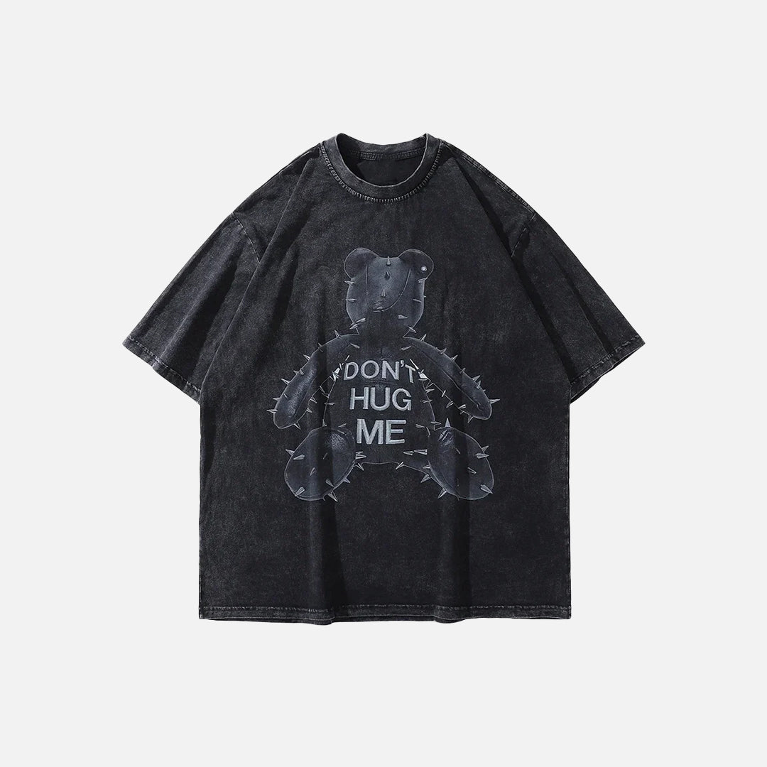 T-shirt oversize vintage à motif ours délavé