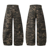 Hochwertige amerikanische Camouflage-Cargo-Jeans aus Denim