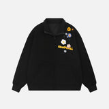 Sweat à capuche Y2K confortable et amovible à motif floral