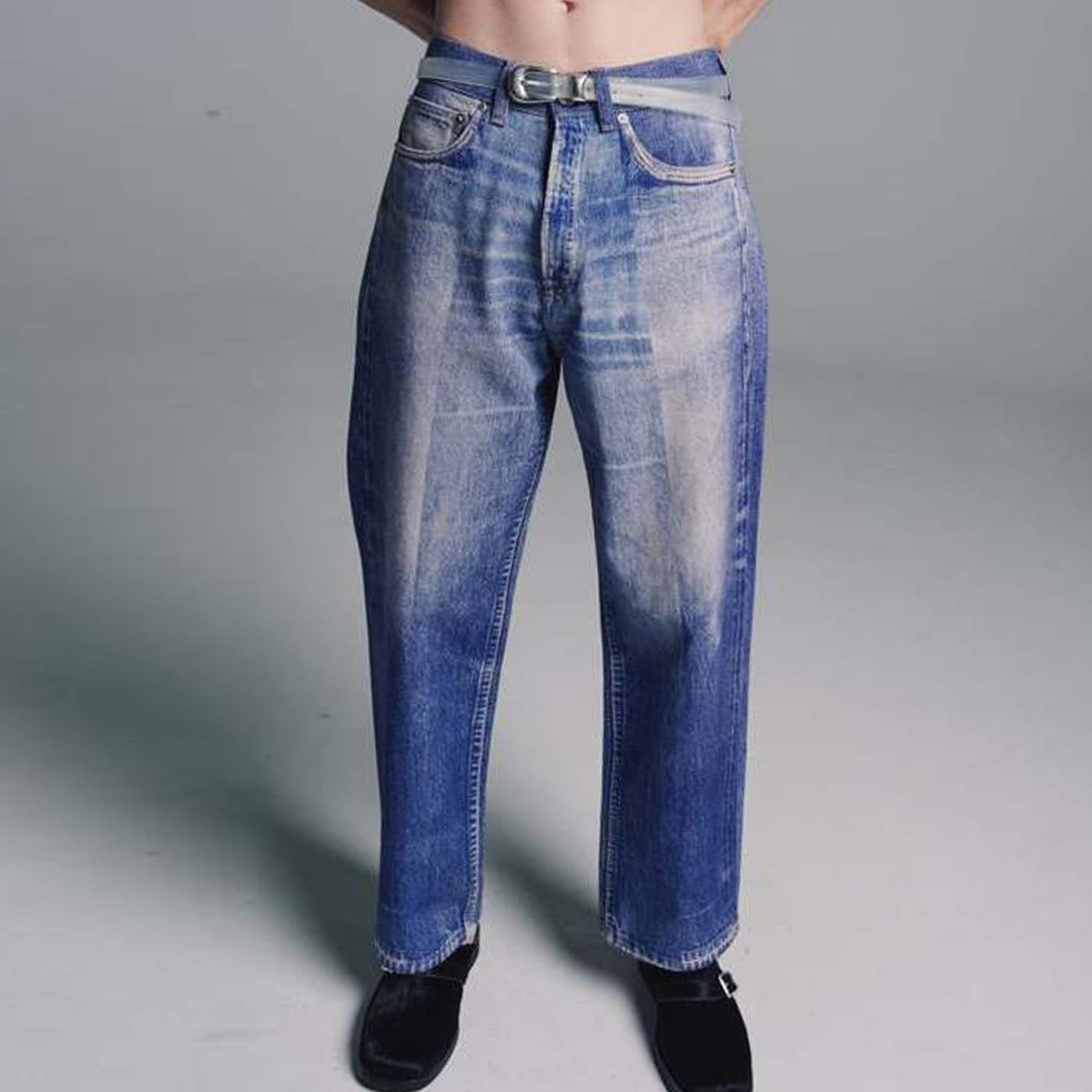 Urban Distressed Graphic Straight Jeans