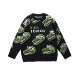 Cartoon Dinosaur Full-Print Sweater