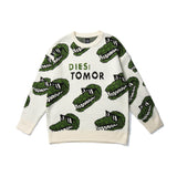Cartoon Dinosaur Full-Print Sweater