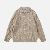 Luxuriöser Strickcardigan mit Diamant-Jacquard-Muster und Revers