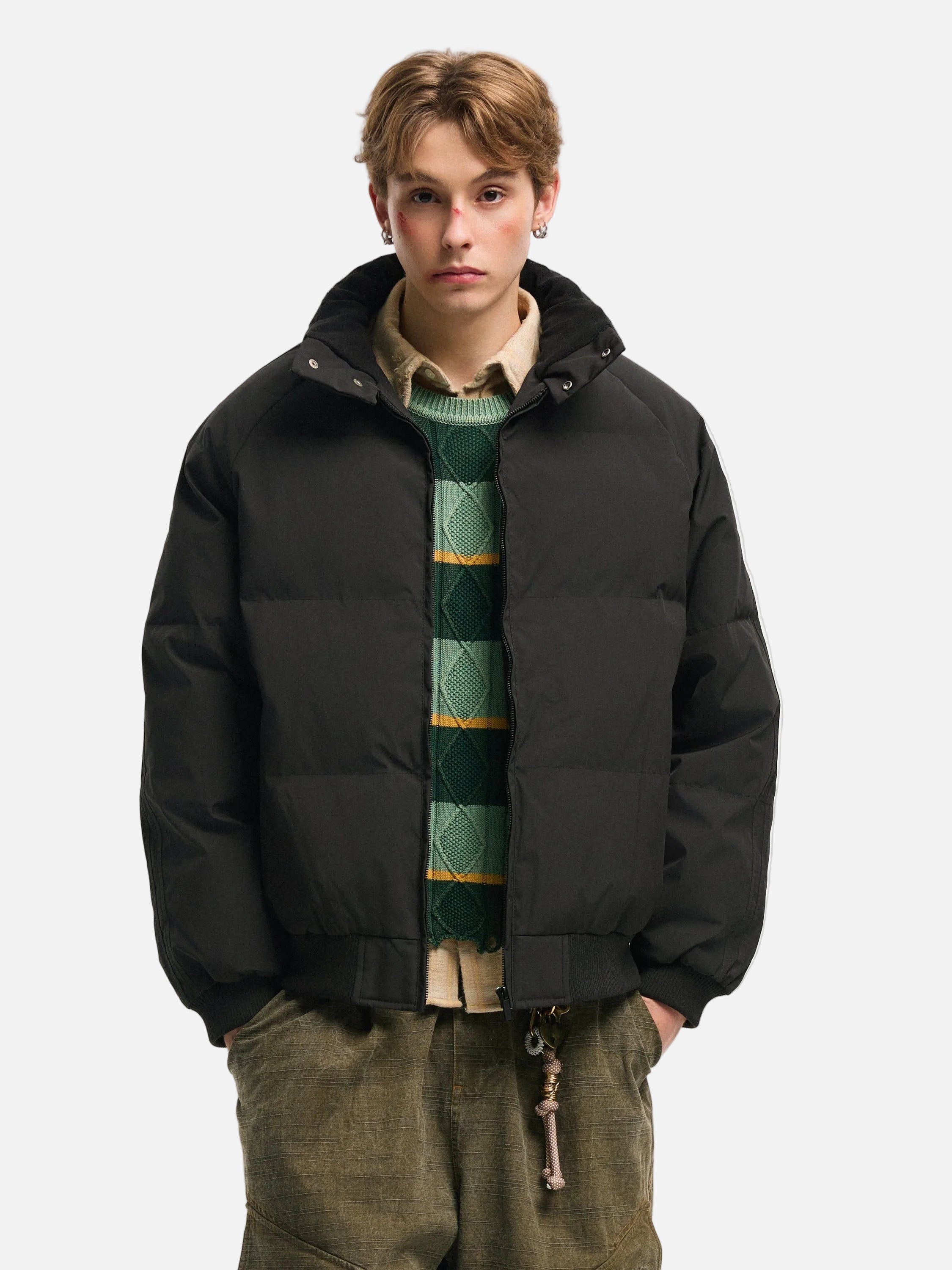 Cozy Hip Hop Stand Collar Puffer Jacket