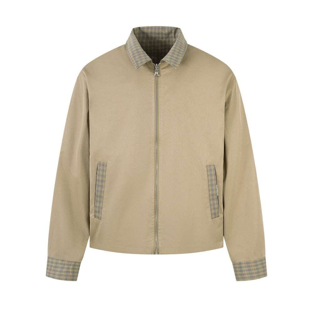 Wendbare Herren-Retro-Jacke mit Karomuster