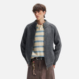 Streetwear Deconstructed Turtleneck Wool Cardigan