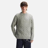 Gemütlicher Retro-Strickpullover mit halbem Reißverschluss
