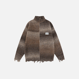 Lässiger, farbenfroher Farbverlauf-Strickcardigan