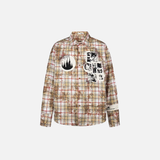 Y2K Retro Vintage Batik-Karo-Langarmhemd