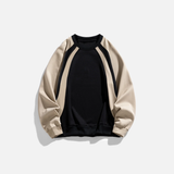 Chic Retro Color Block Casual Sweatshirt