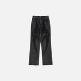 Flame Embroidery Denim Jeans