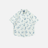 Chemise blanche oversize à imprimé sirène