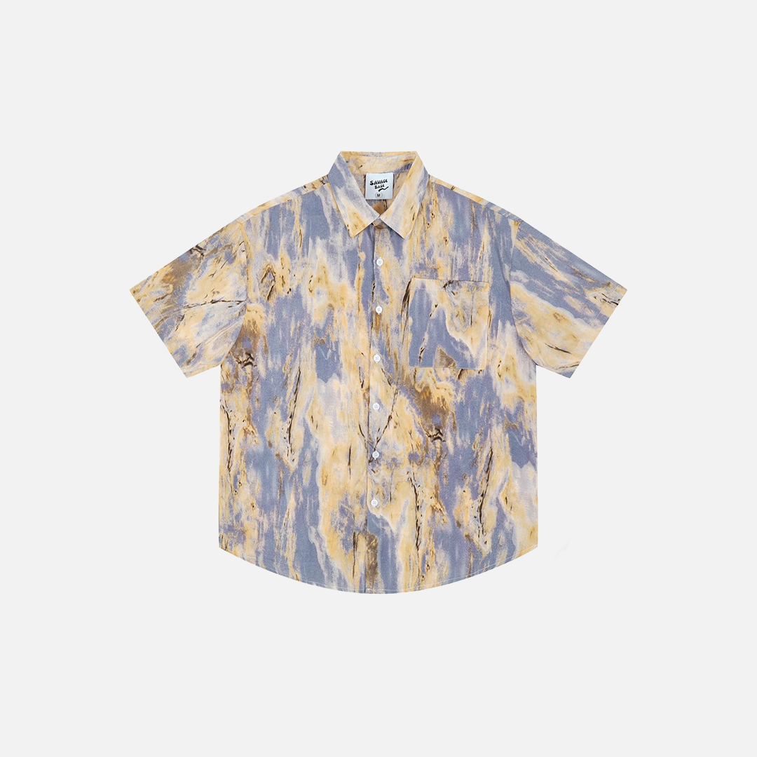 Chemise décontractée hip-hop ample à boutons